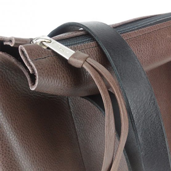 TVL011 choco lederen shopper - Afbeelding 2