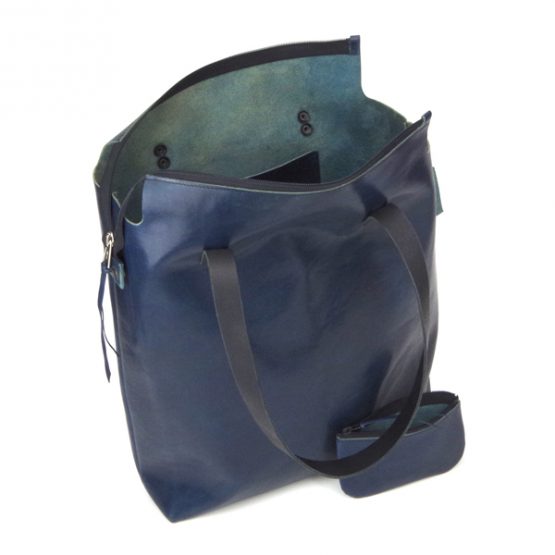 TVL011 petrol blauw shopper - Afbeelding 3