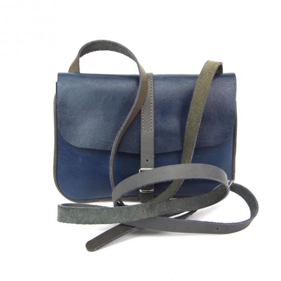 TVL buidel petrol blauw met paspel rand en gesp-sluiting
